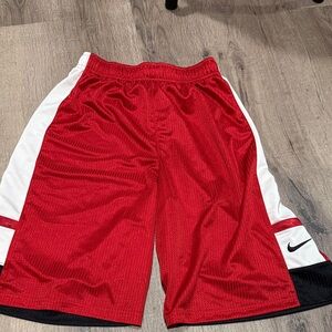 Nike Kids Red and White Athletic Shorts